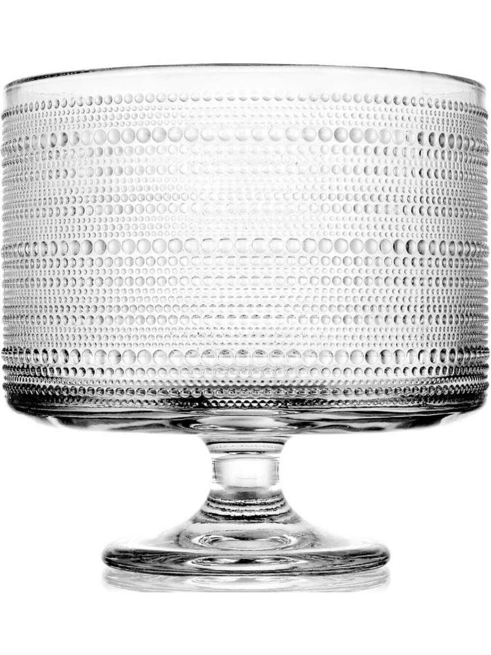 Vintage Glass Trifle Bowl with Pedestal - 3.43qt Footed Dessert Stand